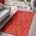 Red Strawberry Pattern Print Area Rug