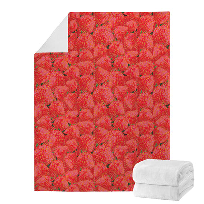 Red Strawberry Pattern Print Blanket