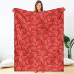 Red Strawberry Pattern Print Blanket