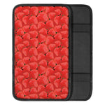 Red Strawberry Pattern Print Car Center Console Cover