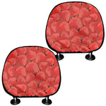 Red Strawberry Pattern Print Car Headrest Covers