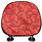 Red Strawberry Pattern Print Car Headrest Covers