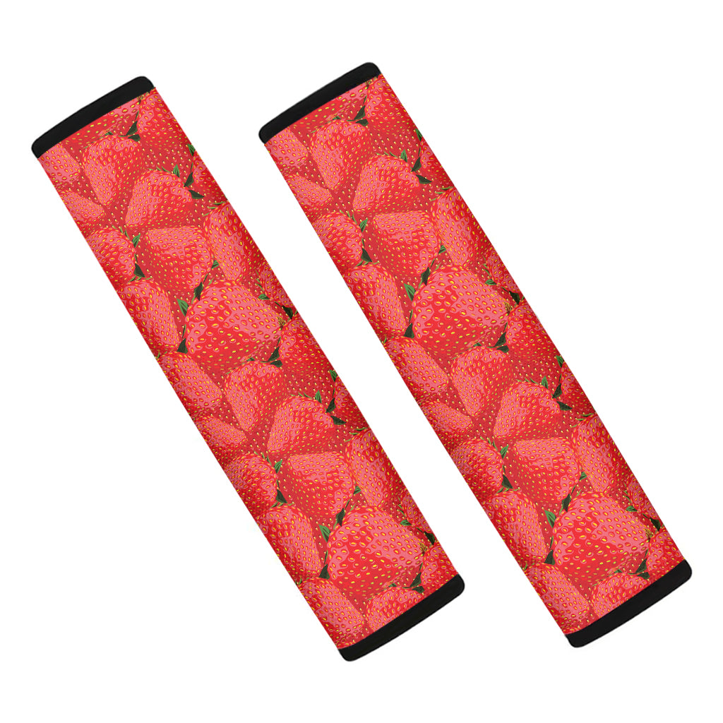 Red Strawberry Pattern Print Car Seat Belt Covers