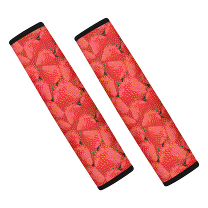 Red Strawberry Pattern Print Car Seat Belt Covers