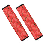 Red Strawberry Pattern Print Car Seat Belt Covers