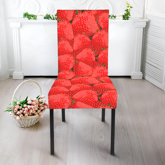 Red Strawberry Pattern Print Dining Chair Slipcover