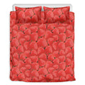 Red Strawberry Pattern Print Duvet Cover Bedding Set