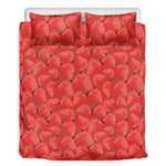 Red Strawberry Pattern Print Duvet Cover Bedding Set