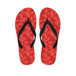 Red Strawberry Pattern Print Flip Flops