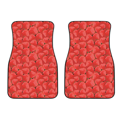 Red Strawberry Pattern Print Front Car Floor Mats