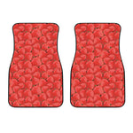 Red Strawberry Pattern Print Front Car Floor Mats
