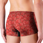 Red Strawberry Pattern Print Men's Boxer Briefs