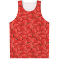 Red Strawberry Pattern Print Men's Tank Top
