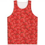 Red Strawberry Pattern Print Men's Tank Top