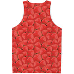 Red Strawberry Pattern Print Men's Tank Top