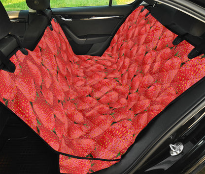 Red Strawberry Pattern Print Pet Car Back Seat Cover