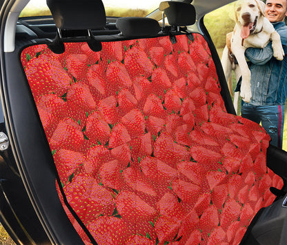 Red Strawberry Pattern Print Pet Car Back Seat Cover