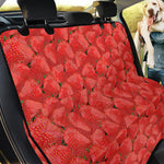 Red Strawberry Pattern Print Pet Car Back Seat Cover