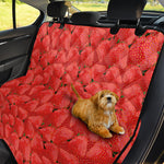 Red Strawberry Pattern Print Pet Car Back Seat Cover
