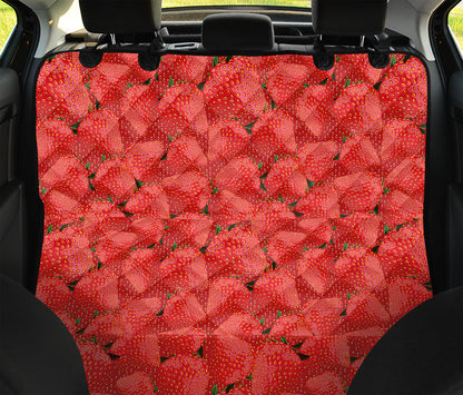 Red Strawberry Pattern Print Pet Car Back Seat Cover