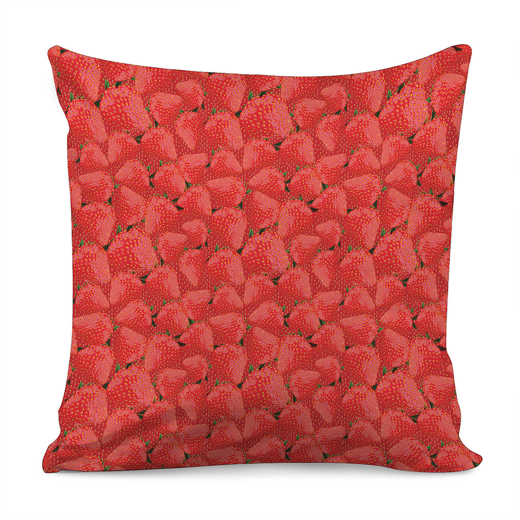 Red Strawberry Pattern Print Pillow Cover