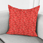 Red Strawberry Pattern Print Pillow Cover
