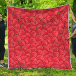 Red Strawberry Pattern Print Quilt