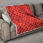Red Strawberry Pattern Print Quilt