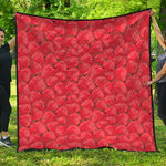Red Strawberry Pattern Print Quilt