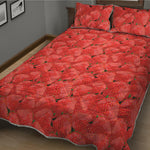 Red Strawberry Pattern Print Quilt Bed Set