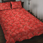 Red Strawberry Pattern Print Quilt Bed Set
