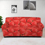 Red Strawberry Pattern Print Sofa Cover