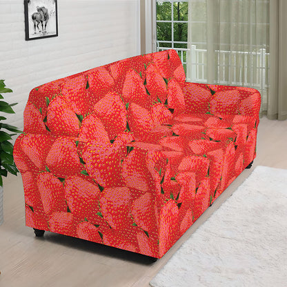 Red Strawberry Pattern Print Sofa Cover