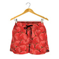 Red Strawberry Pattern Print Women's Shorts
