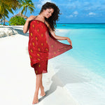 Red Strawberry Print Beach Sarong Wrap