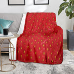 Red Strawberry Print Blanket