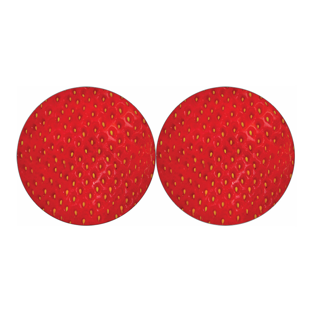 Red Strawberry Print Car Coasters
