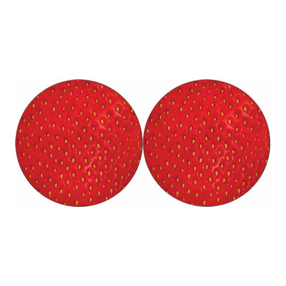 Red Strawberry Print Car Coasters