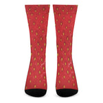 Red Strawberry Print Crew Socks