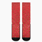 Red Strawberry Print Crew Socks