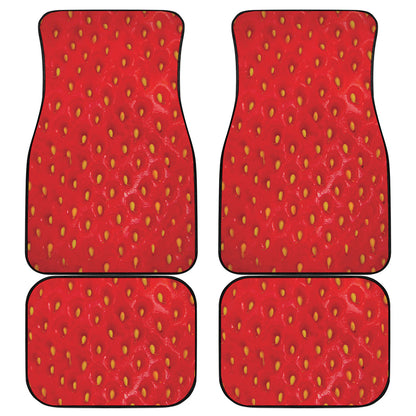 Red Strawberry Print Front and Back Car Floor Mats