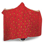Red Strawberry Print Hooded Blanket