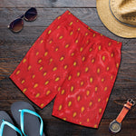 Red Strawberry Print Men's Shorts
