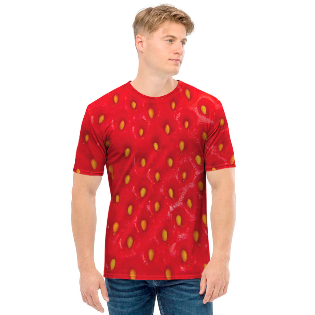 Red Strawberry Print Men's T-Shirt