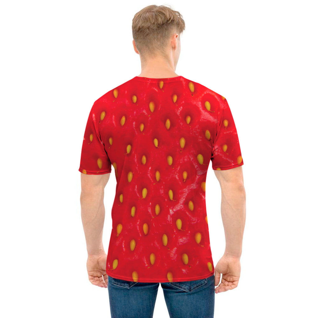 Red Strawberry Print Men's T-Shirt
