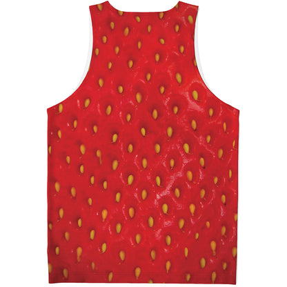 Red Strawberry Print Men's Tank Top