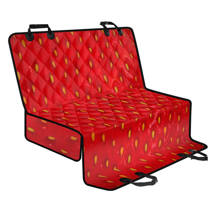 Red Strawberry Print Pet Car Back Seat Cover