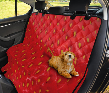 Red Strawberry Print Pet Car Back Seat Cover