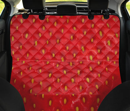 Red Strawberry Print Pet Car Back Seat Cover