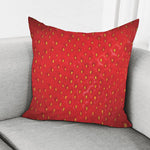 Red Strawberry Print Pillow Cover